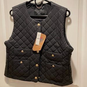 J Crew black puffer vest